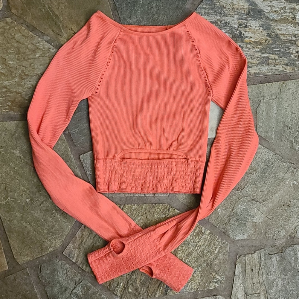 Free People Long Sleeve Cut Out Top XS/S